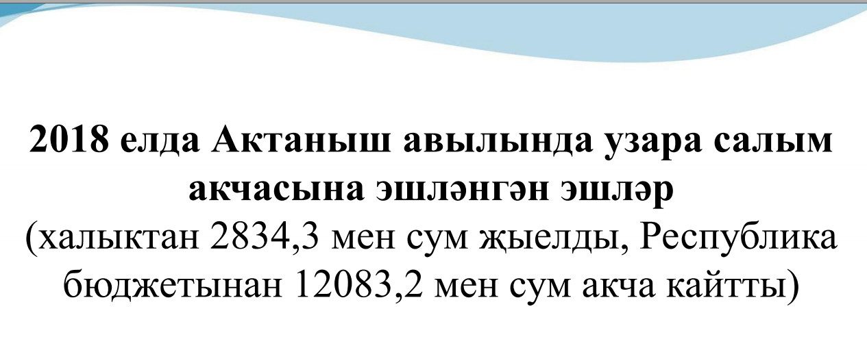 ҖИРЛЕКЛӘР ХИСАП ТОТА: Актаныш авылында үзара салым акчасына ниләр башкарылган? (ФОТОФАКТЛАР)