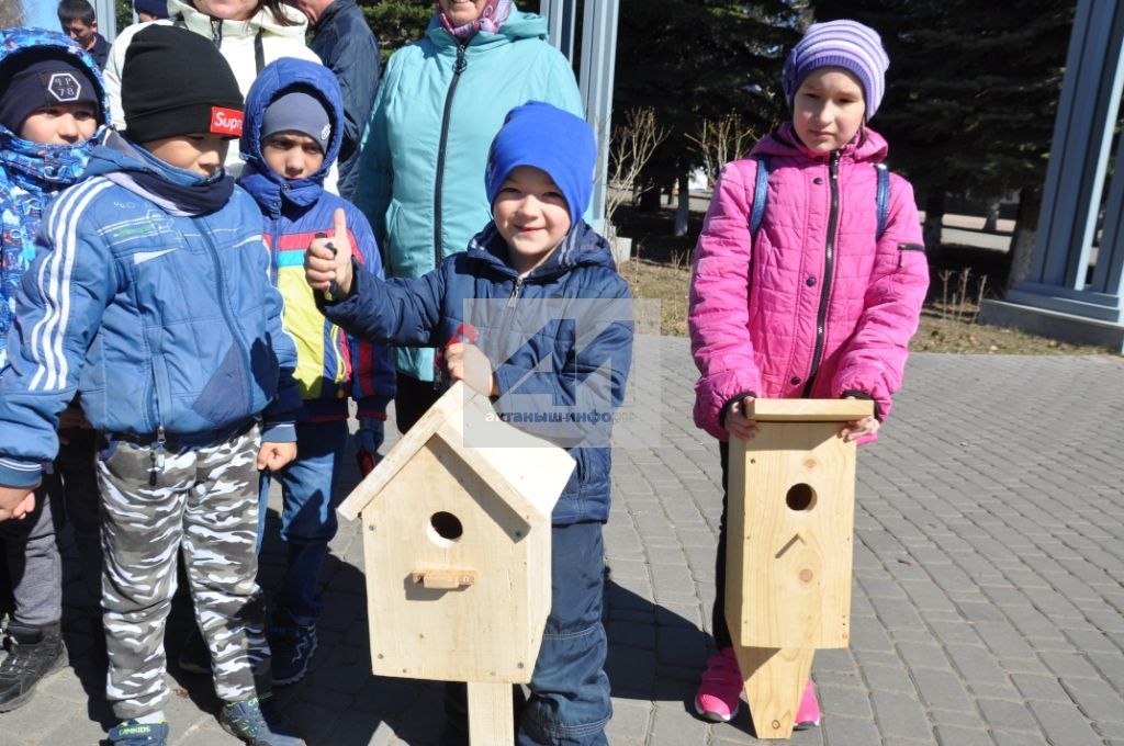 "ЭКО-ЯЗ 2019" КЫСАЛАРЫНДА: Актанышта мәктәп укучылары һәм бакча нәниләре сыерчыкларга 40тан артык оя бүләк итте (+БЕЗНЕҢ ФОТОЛАР)