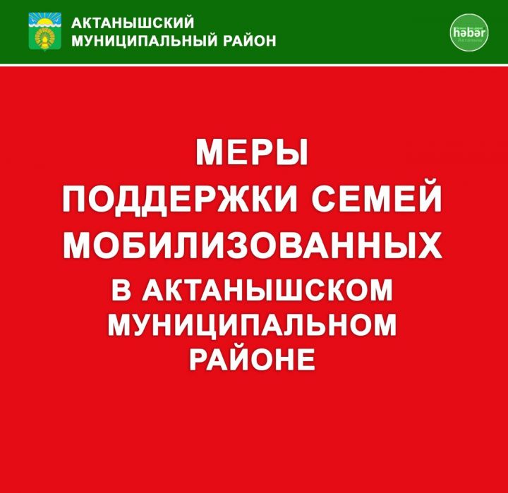 Актаныш муниципаль районында мобизацияләнүчеләрнең гаиләләренә күрсәтелүче ярдәм турында танышыгыз