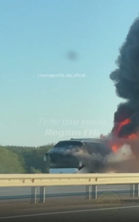 Сегодня на М-7 загорелся автобус